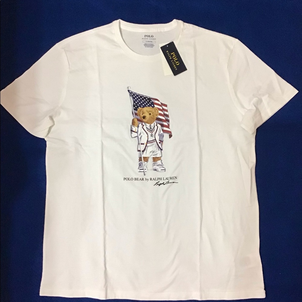 POLO RALPH LAUREN MENS S/S BEAR FLAG T-SHIRT